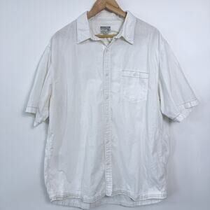Honolua Linen Blend Shirt Mens Size XL White Contrast Stitching Beachy Casual